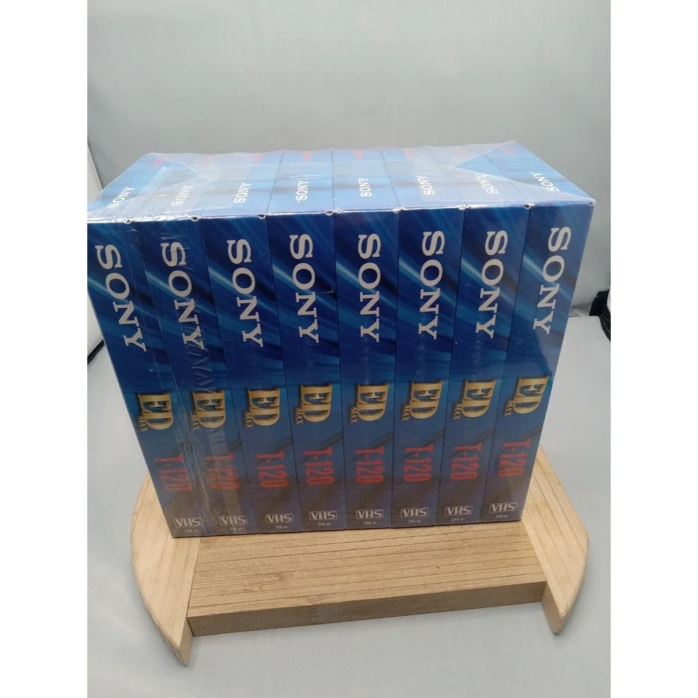 NEW & SEALED! Sony VHS Tapes 6 HOURS Premium VHS (8) Pack‎ T-120 ED MAX
